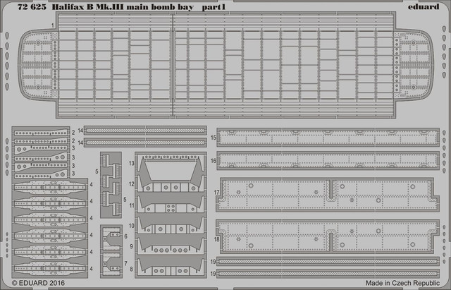 фото Фототравление eduard 72625 halifax b mk iii основной бомболюк 1/72