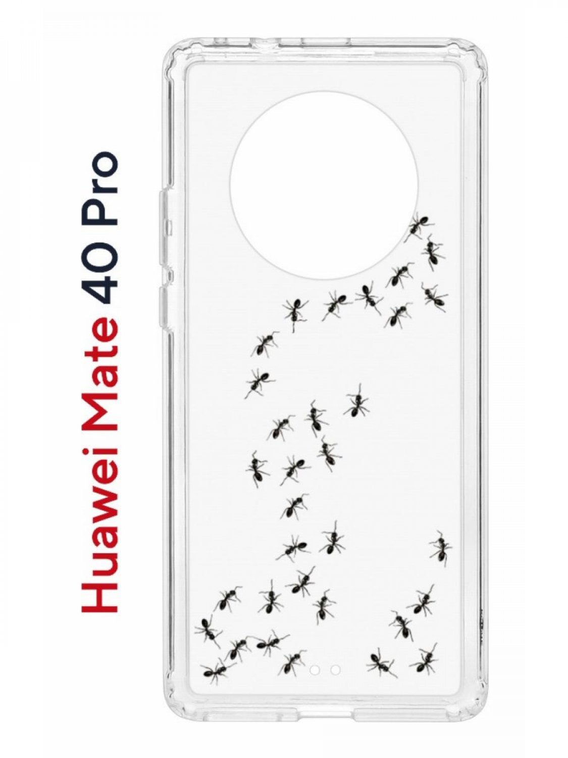 

Чехол на Huawei Mate 40 Pro с принтом Kruche Print Муравьи, противоударный бампер, Прозрачный;черный, Хуавей Мэйт 40 Про