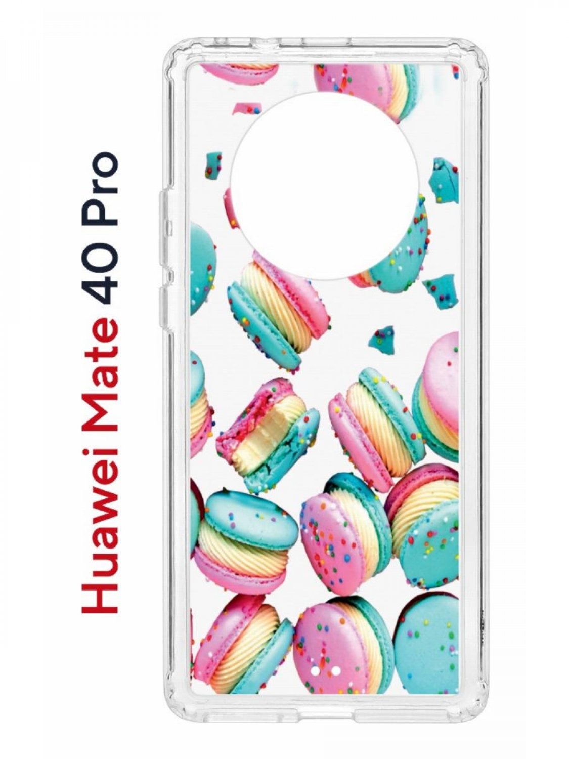 Чехол на Huawei Mate 40 Pro с принтом Kruche Print Макарон, противоударный бампер