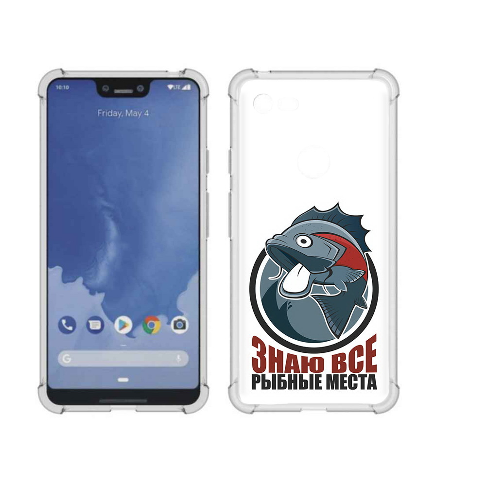 

Чехол MyPads Tocco для Google Pixel 3 XL знаю все рыбные места, Прозрачный, Tocco