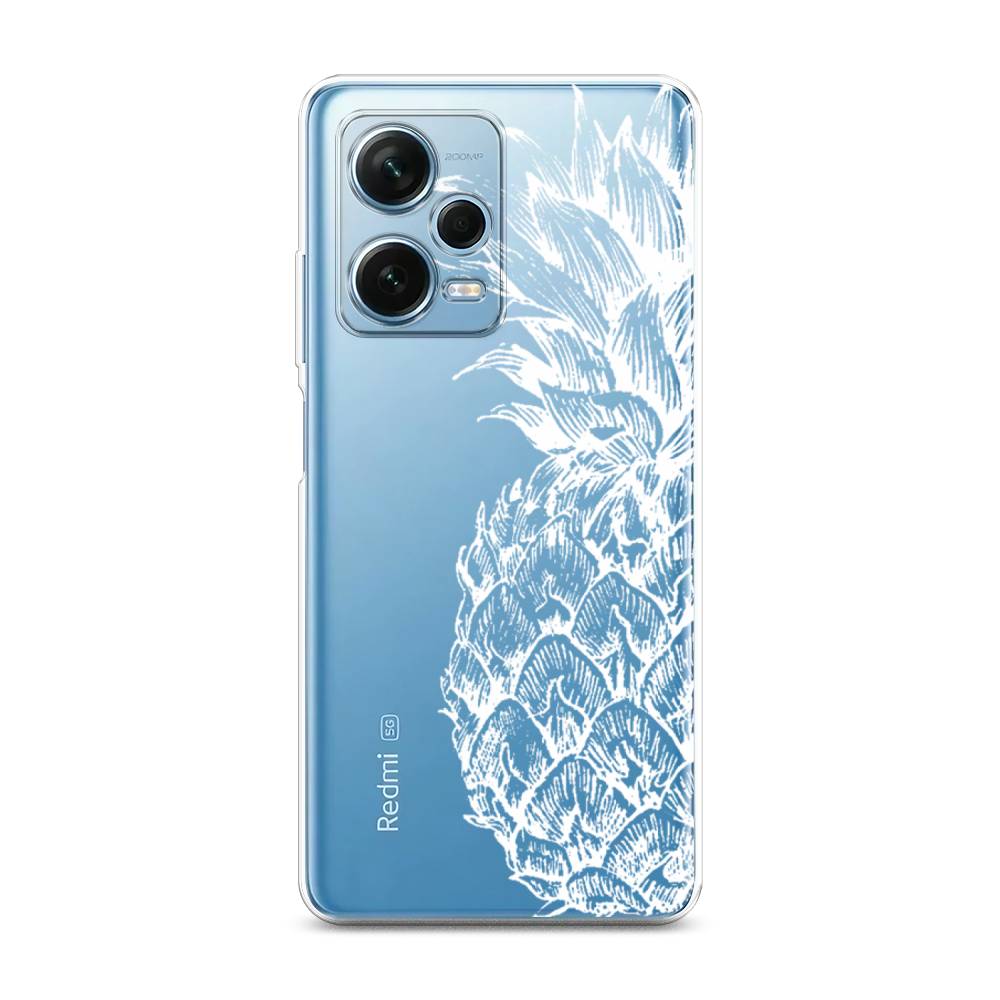 

Чехол Awog для Xiaomi Redmi Note 12 Pro Plus "Ананас графика белая", Белый, 317150-10