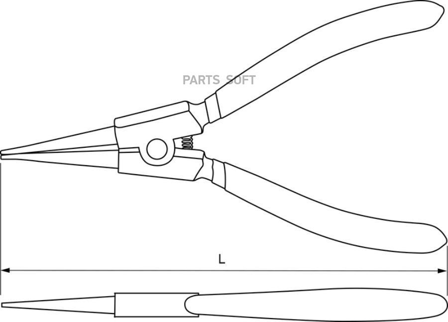 Щипцы Для Стопорных Колец «Прямой Разжим», 180 Мм THORVIK ERSP180