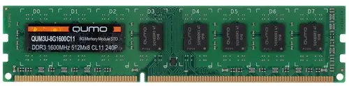 

Оперативная память QUMO QUM3U-8G1600C11 (QUM3U-8G1600C11), DDR3 1x8Gb, 1600MHz, QUM3U-8G1600C11