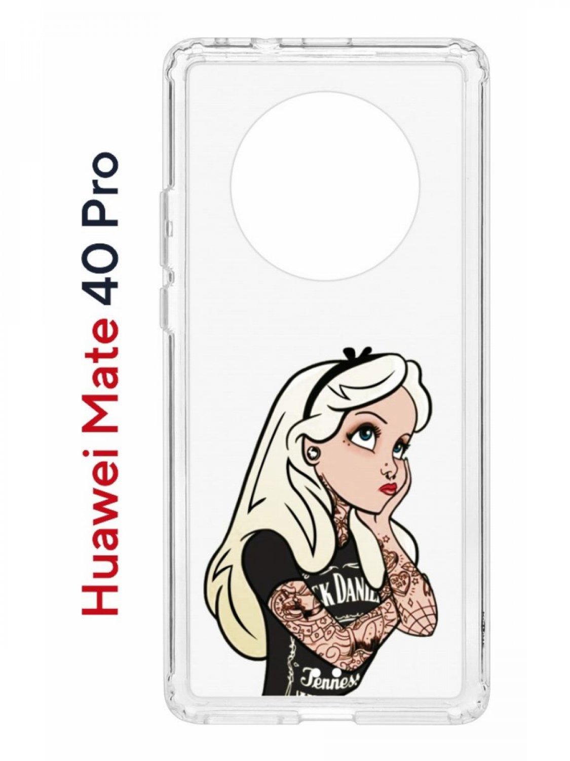 

Чехол на Huawei Mate 40 Pro с принтом Kruche Print Tattoo Girl, противоударный бампер, Прозрачный;черный;белый;бежевый, Хуавей Мэйт 40 Про