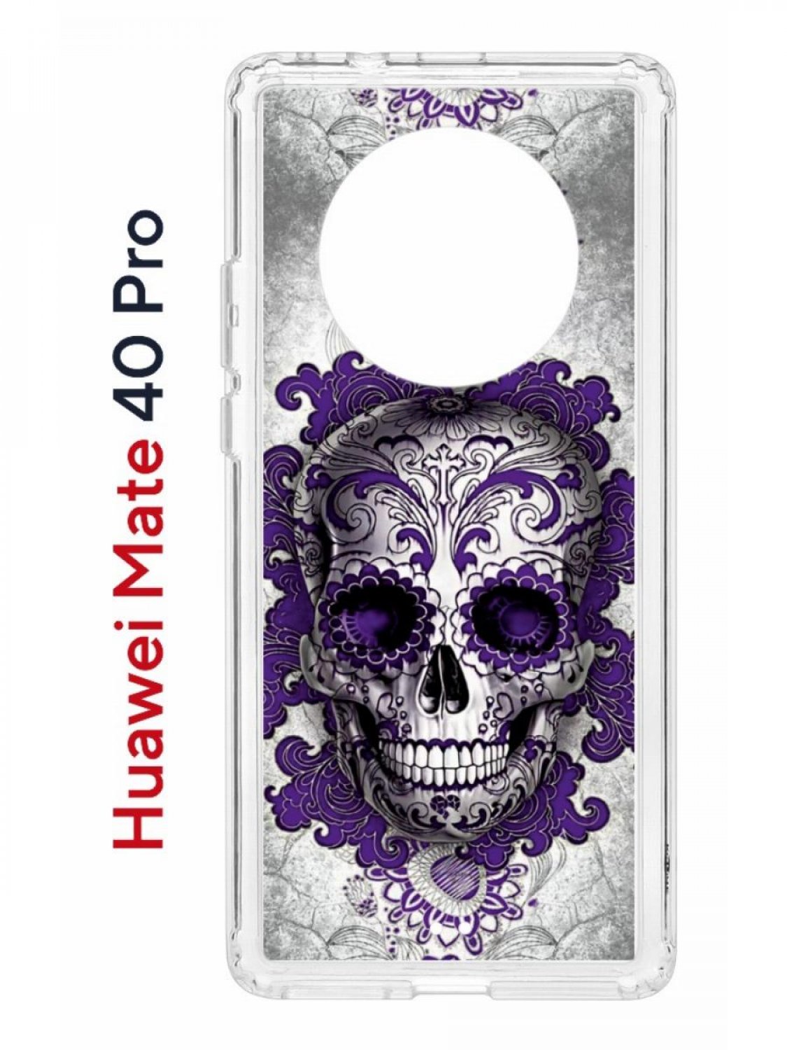 фото Чехол на huawei mate 40 pro с принтом kruche print sugar skull, противоударный бампер кruче