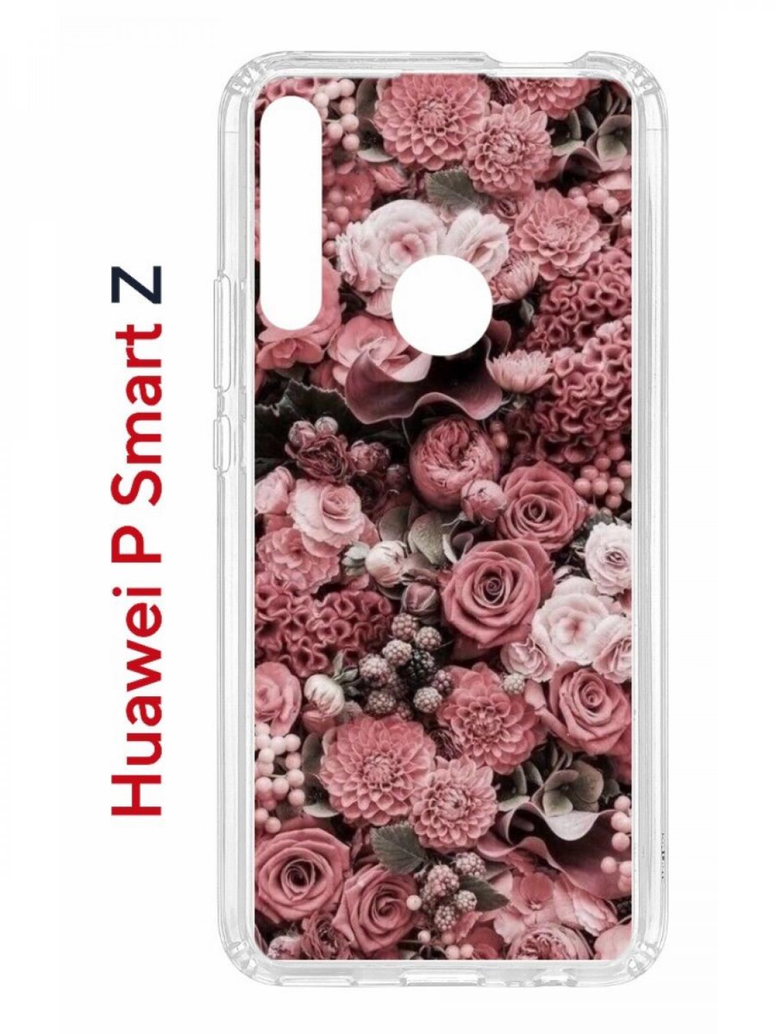 Чехол на Huawei P Smart Z с принтом Kruche Print цветы, противоударный бампер