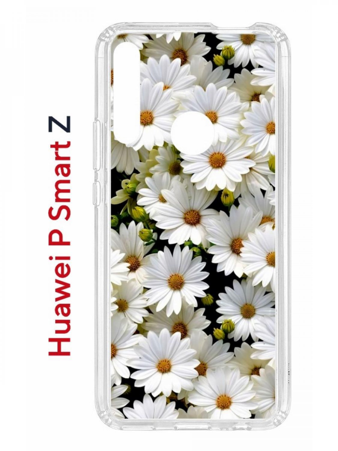 фото Чехол на huawei p smart z с принтом kruche print ромашки, противоударный бампер кruче