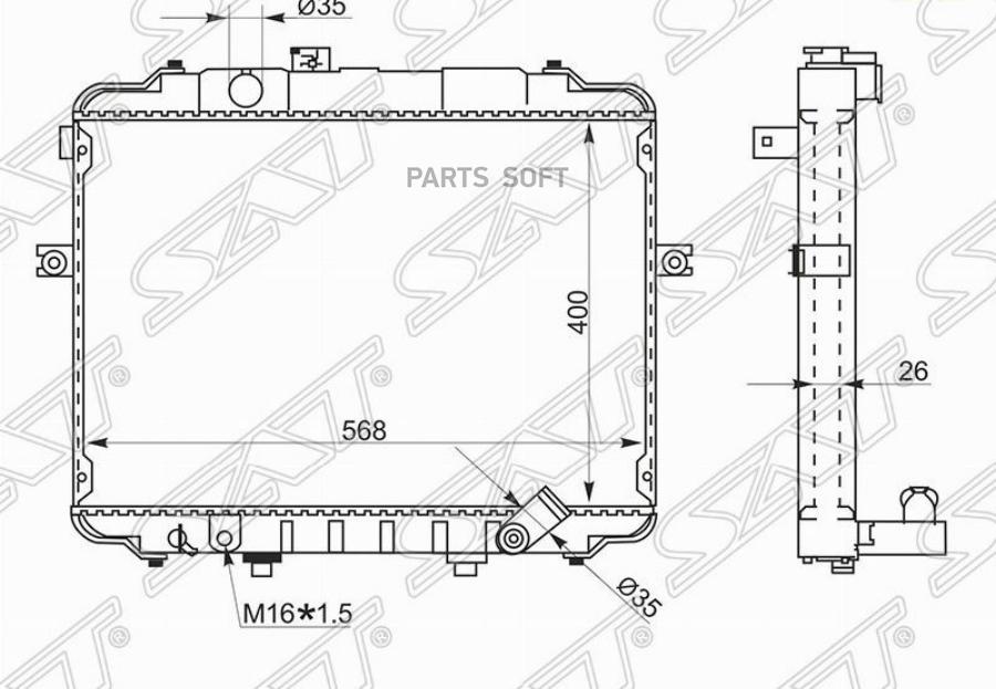 

SAT Радиатор HYUNDAI H100/PORTER TAGAZ 94-