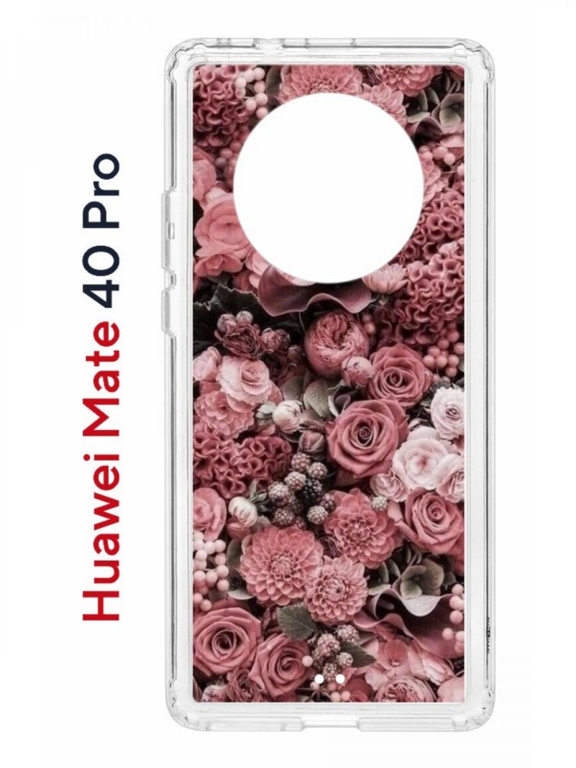 Чехол на Huawei Mate 40 Pro с принтом Kruche Print цветы, противоударный бампер