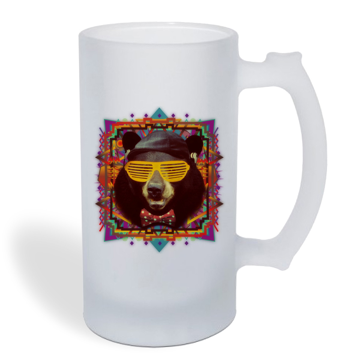 

Кружка пивная CoolPodarok Медведь в очках