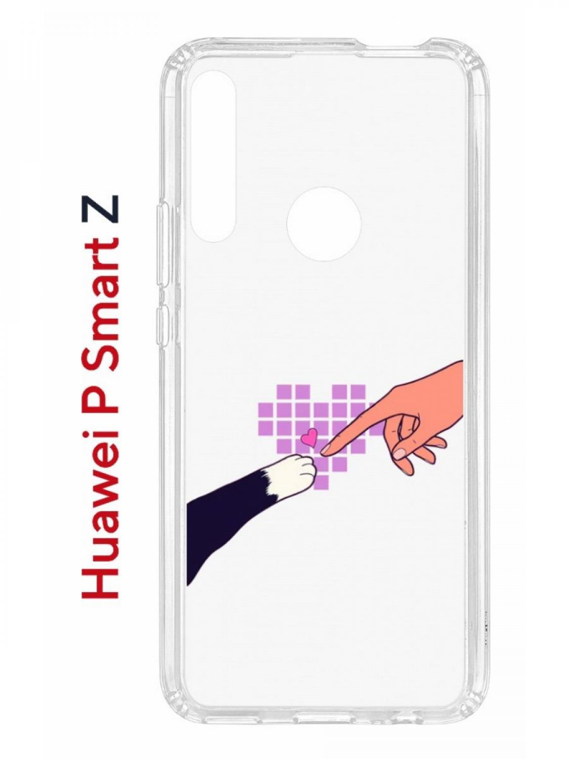 Чехол на Huawei P Smart Z с принтом Kruche Print Котолюбовь, противоударный бампер