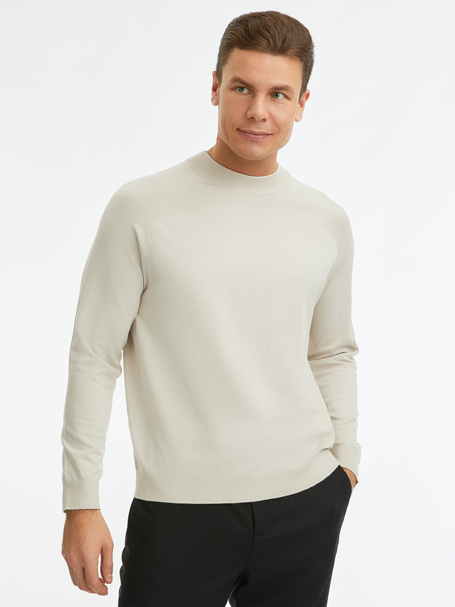 

Джемпер мужской oodji 4B112026M бежевый S, 4B112026M