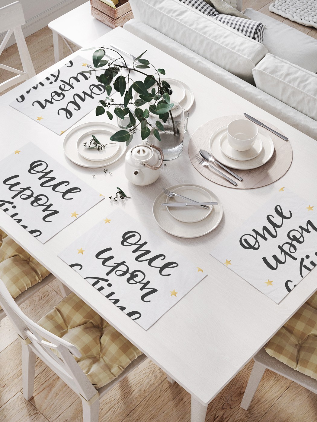 

Комплект салфеток JoyArty "Сказочное начало" для сервировки стола (32х46 см, 4 шт.), Белый, Сказочное начало