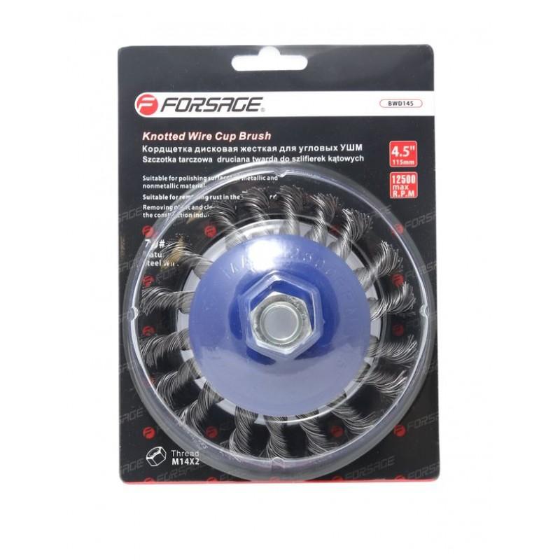 

Кордщетка дисковая стальная витая Forsage F-BWD105, F-BWD105
