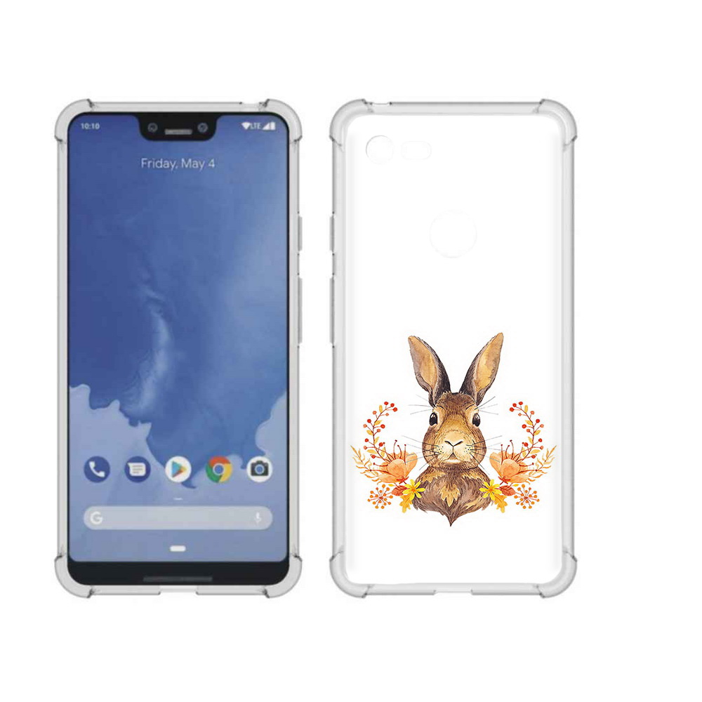 

Чехол MyPads Tocco для Google Pixel 3 XL зайка в цветах, Прозрачный, Tocco
