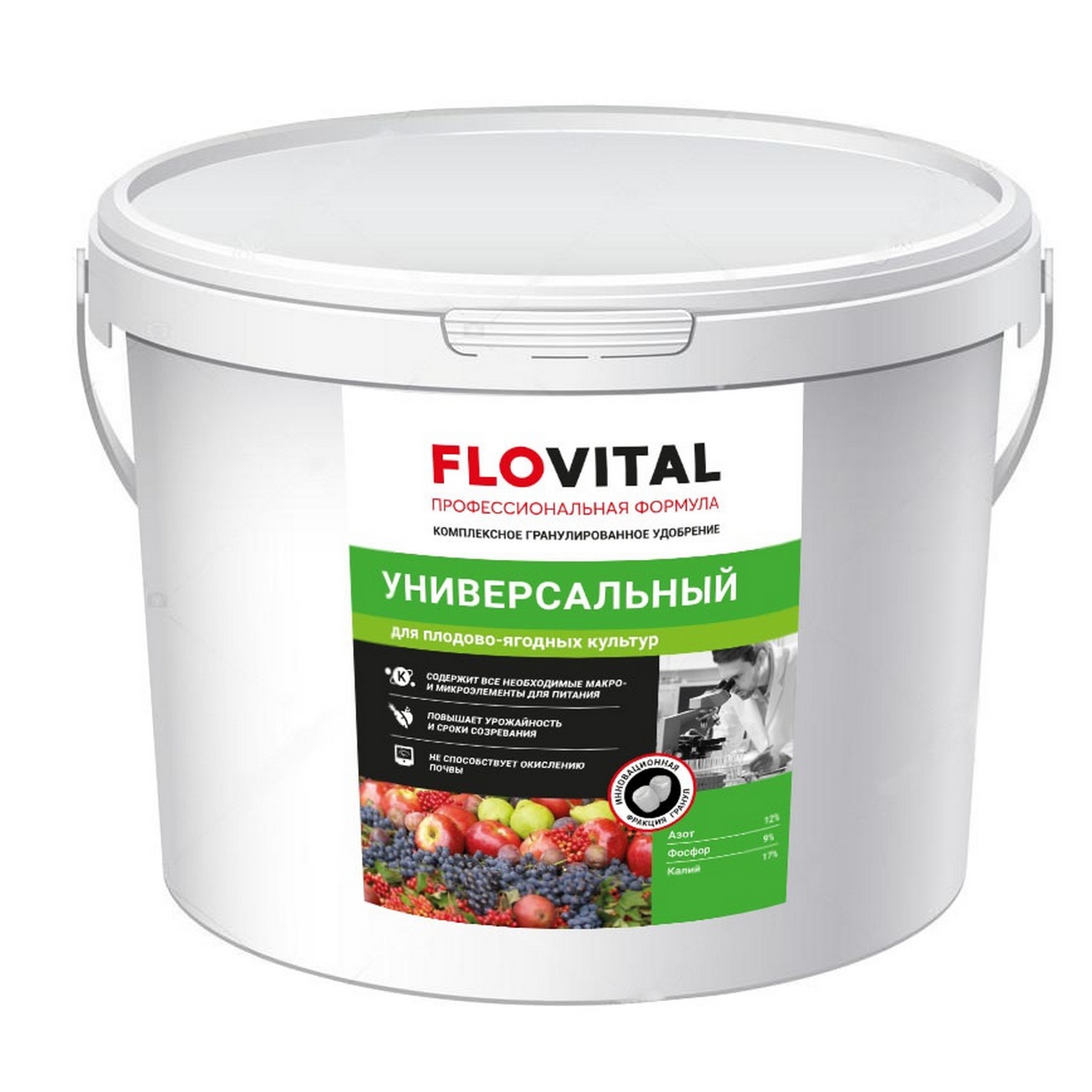 

Комплексное удобрение FLOVITAL Для плодово-ягодных деревьев 12-9-17, 2,4кг
