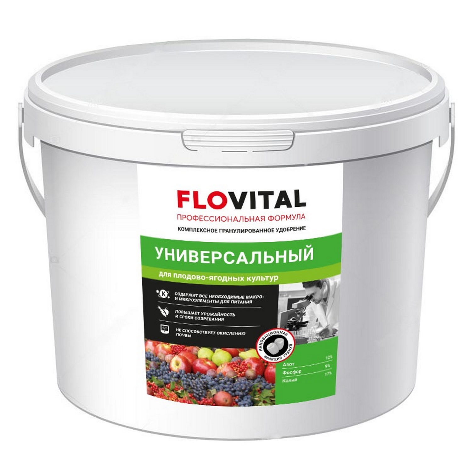 

Комплексное удобрение FLOVITAL Для плодово-ягодных деревьев 12-9-17, 0,8кг