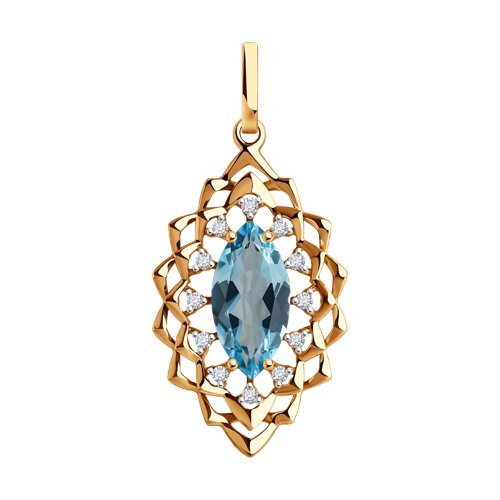

Кулон из красного золота Diamant 51-330-02468-1, топаз/фианит, 51-330-02468-1
