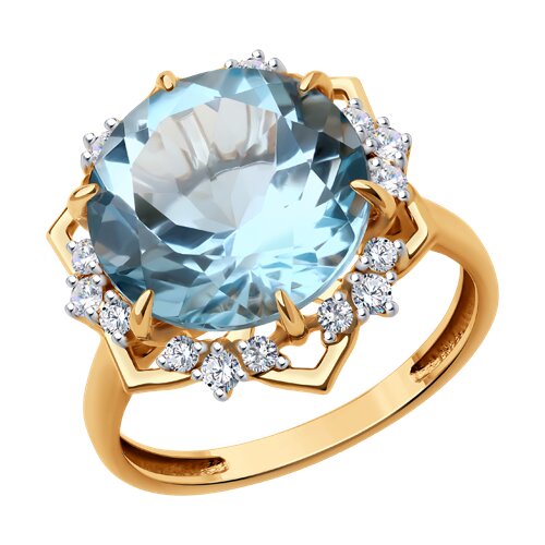 

Кольцо из золота р. 18 Diamant 51-310-02159-1, топаз\фианит, 51-310-02159-1