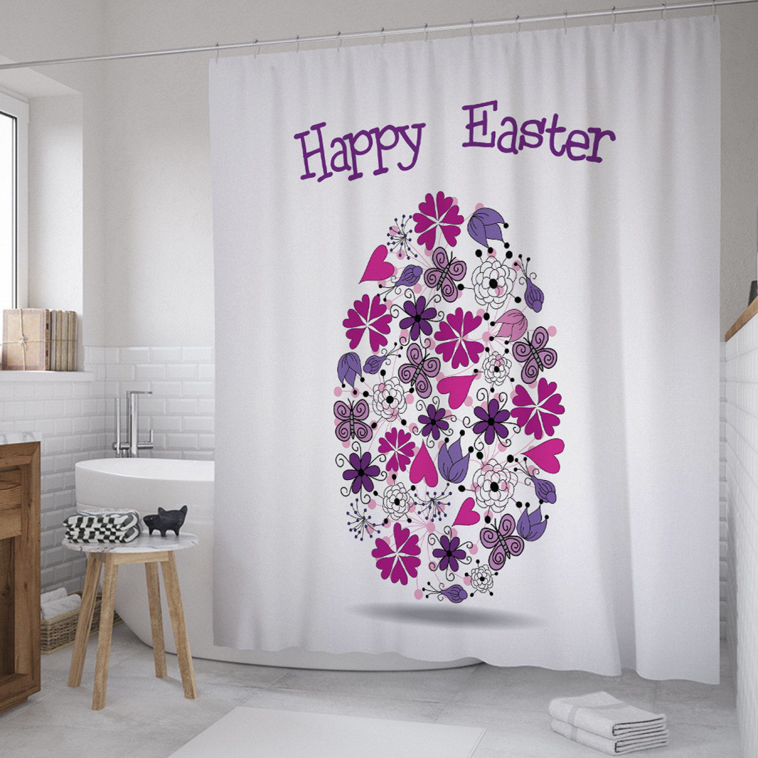 

Штора для ванной JoyArty "Орнаментальное пасхальное яйцо" из сатена, 180х200 см с крючками, Орнаментальное пасхальное яйцо