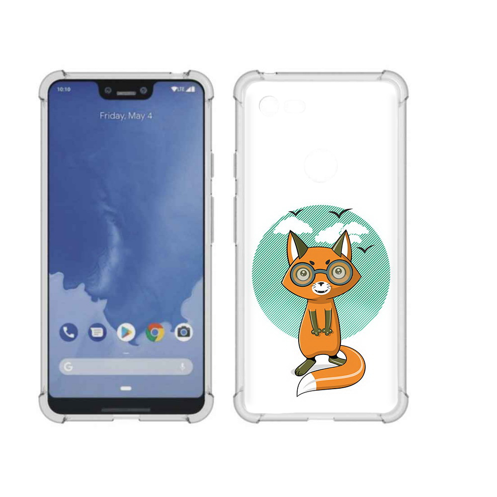 

Чехол MyPads Tocco для Google Pixel 3 XL задумчивая лиса, Прозрачный, Tocco