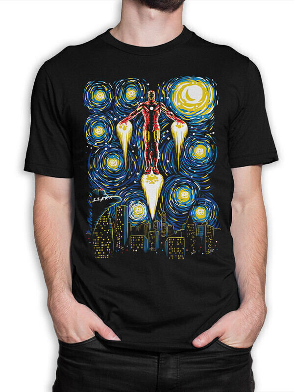 

Футболка мужская Dream Shirts Звездная ночь Тони Старка 50007962 черная S, Звездная ночь Тони Старка 50007962