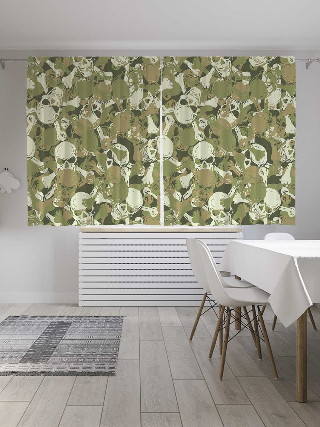 фото Шторы joyarty с фотопечатью "готический камуфляж" из сатена, 290х180 см