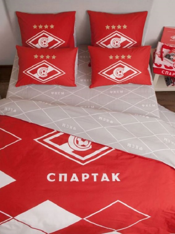 

Комплект постельного белья Хлопковый Край Спартак ФК 2-спальный, ранфорс, красный, Спартак ФК