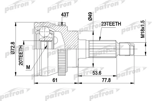 

ШРУС наружн к-кт OPEL: AGILA 00 -, VAUXHALL: AGILA 00 - PATRON PCV1394