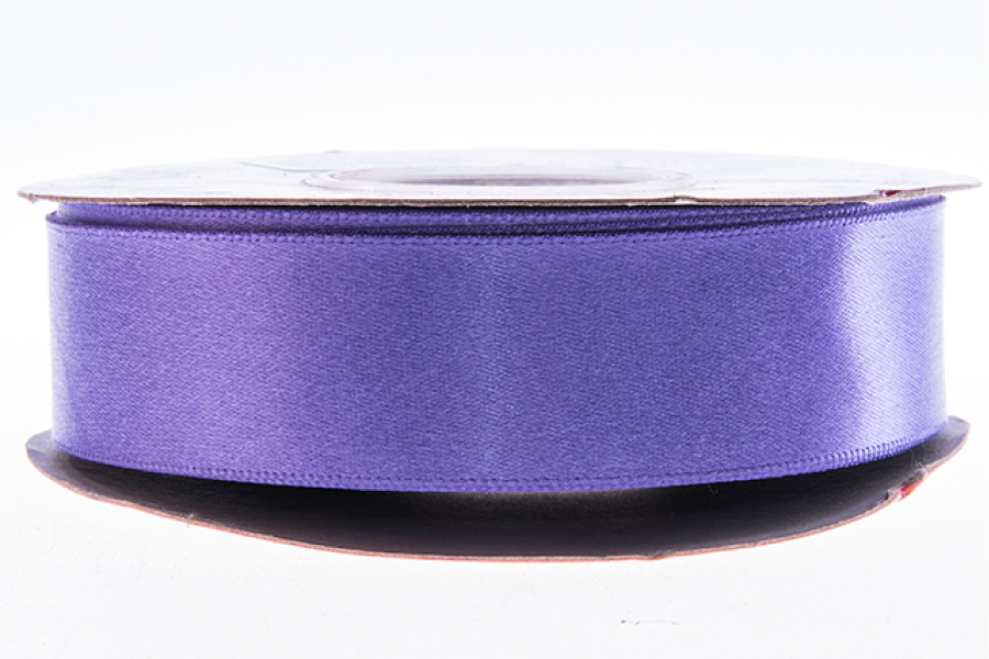Лента упаковочная 25 мм х 22 м Азалия Декор атлас фиолетовая