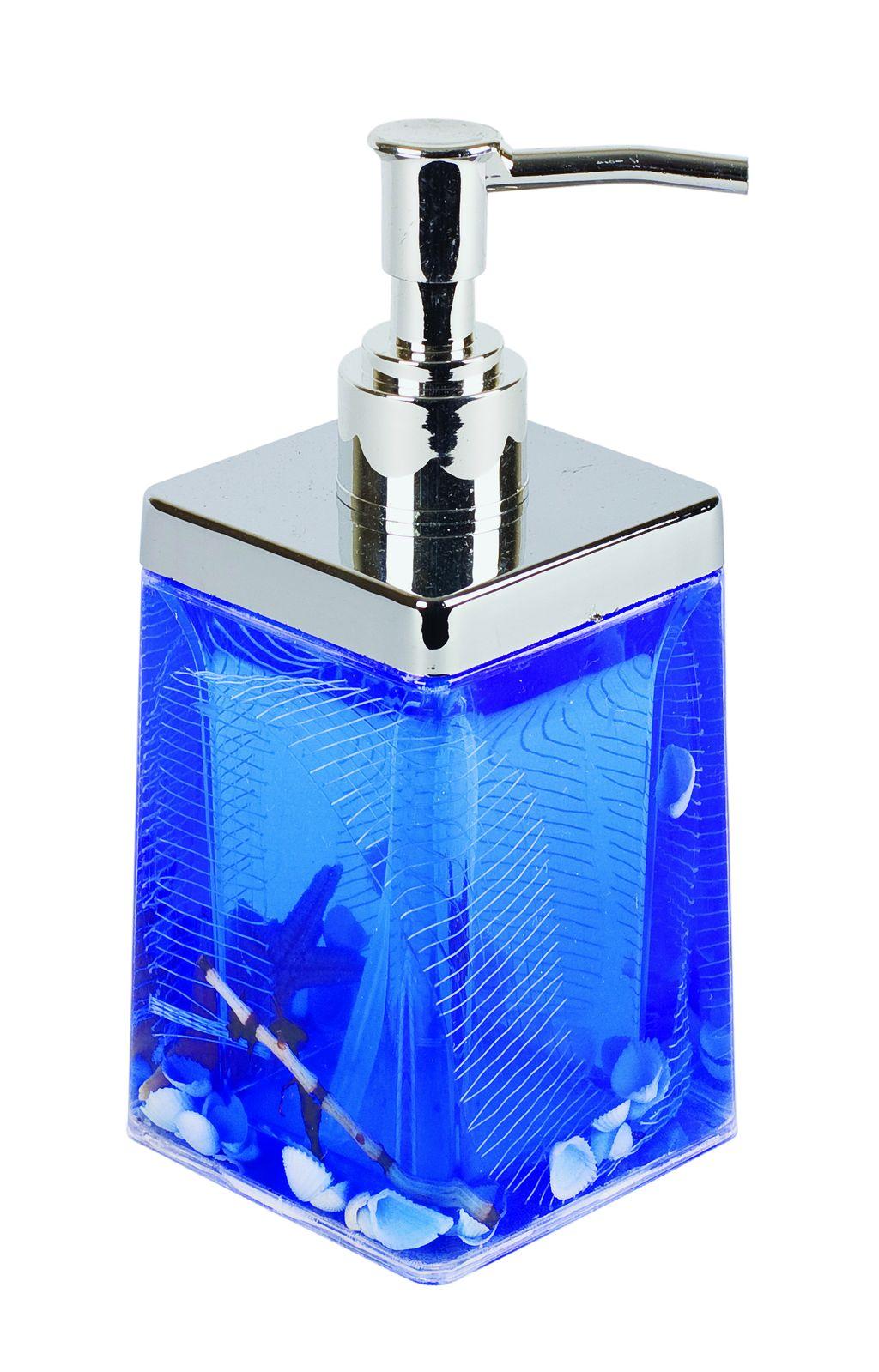 фото Дозатор для жидкого мыла настольный ракушки синие синий a8825_w16 пластик аквалиния