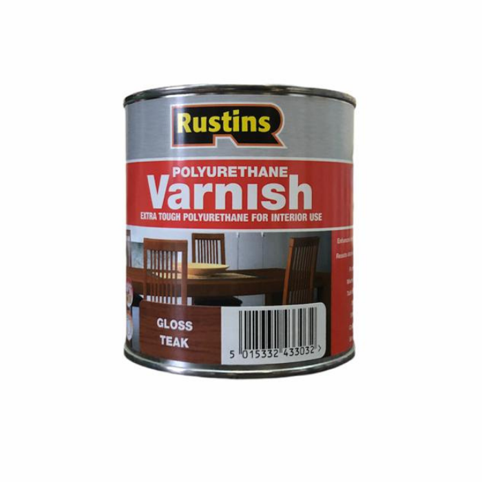 фото Полиуретановый лак тик rustins / poly varnish gloss teak (глянец) 1л