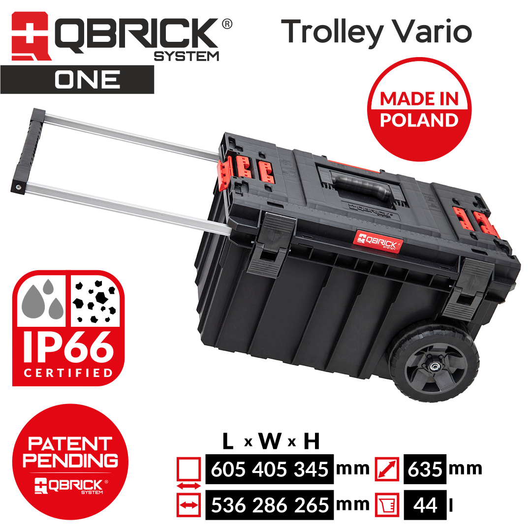 Тележка с ящиком для инструментов QBRICK SYSTEM ONE Trolley Vario 14612₽