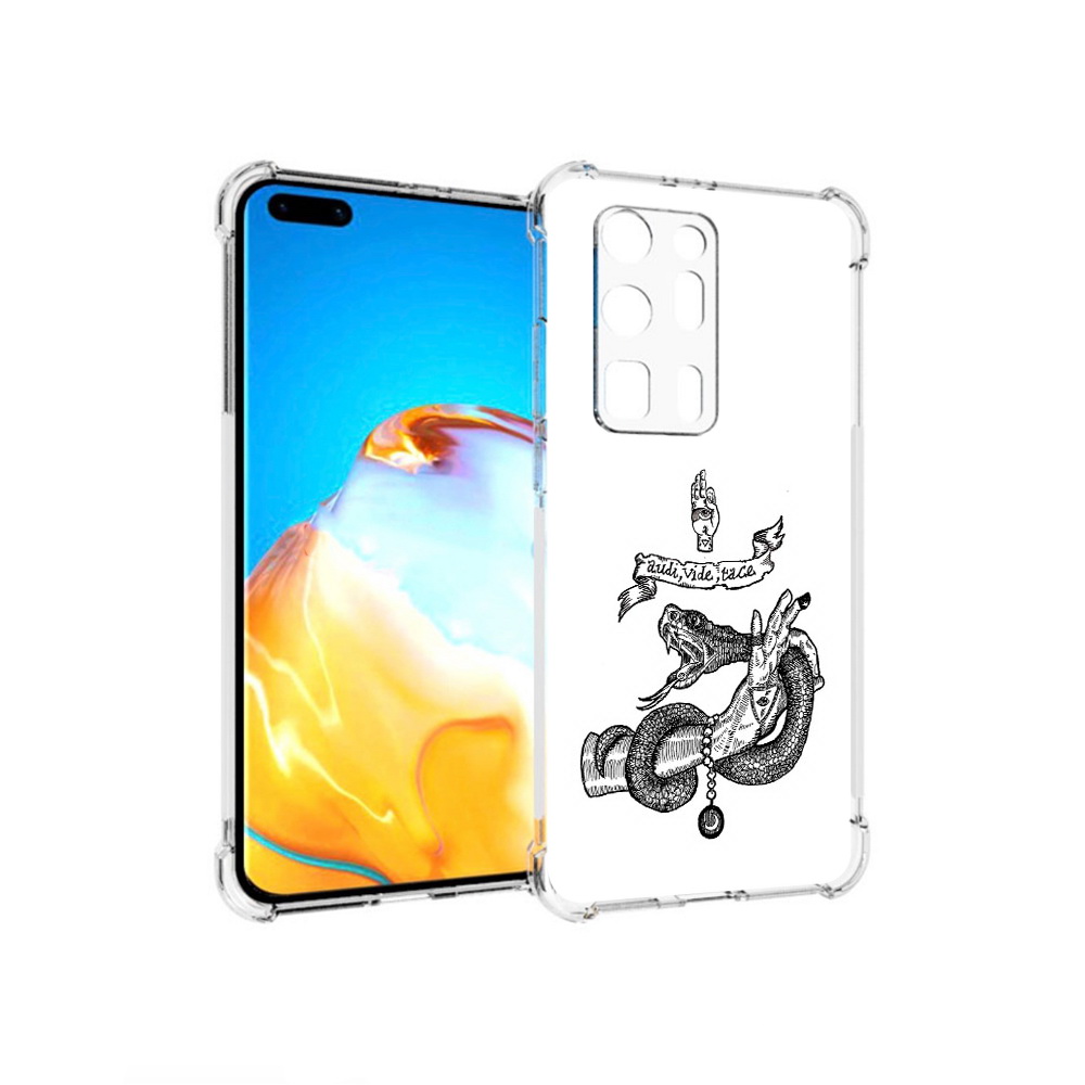 

Чехол MyPads Tocco для Huawei P40 Pro+ змея на руке рисунок, Прозрачный, Tocco