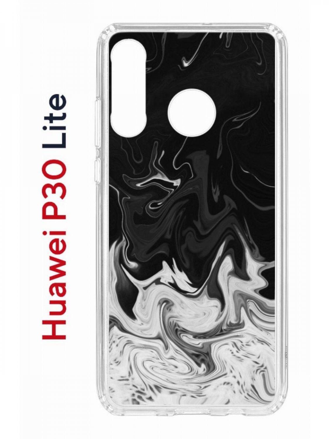 Чехол на Huawei P30 Lite с принтом Kruche Print Разводы краски, противоударный бампер