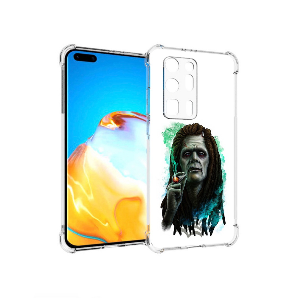 

Чехол MyPads Tocco для Huawei P40 Pro+ зеленый мужчина с сигаретой, Прозрачный, Tocco