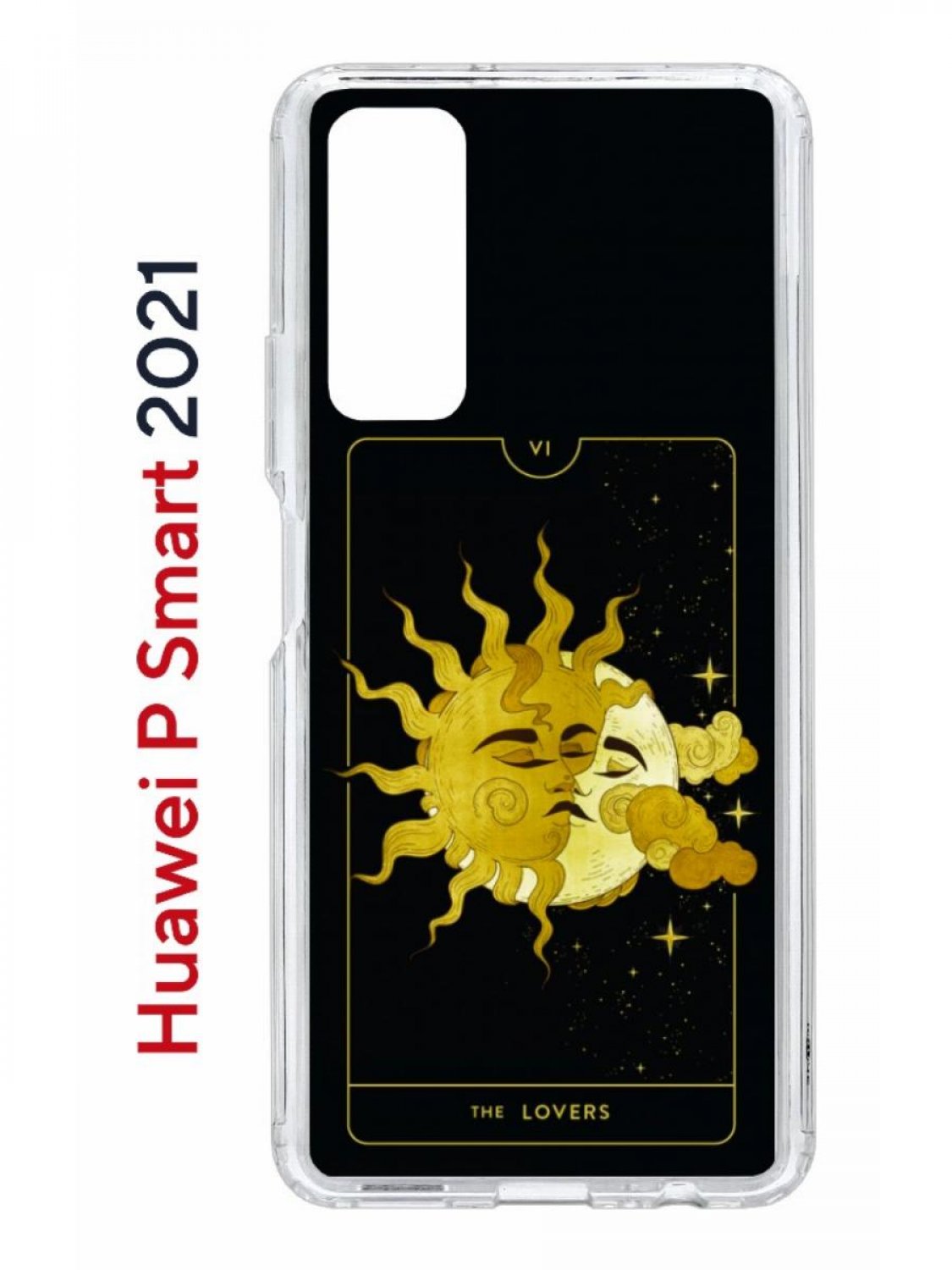 Чехол на Huawei P Smart 2021 с принтом Kruche Print Tarot Lovers, противоударный бампер