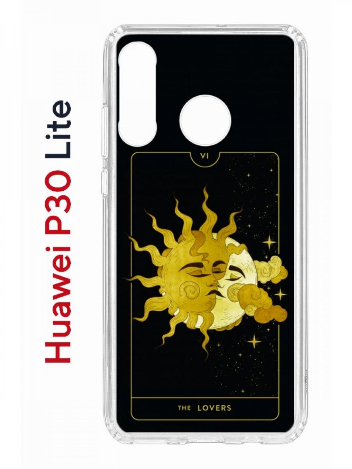 Чехол на Huawei P30 Lite с принтом Kruche Print Tarot Lovers, противоударный бампер