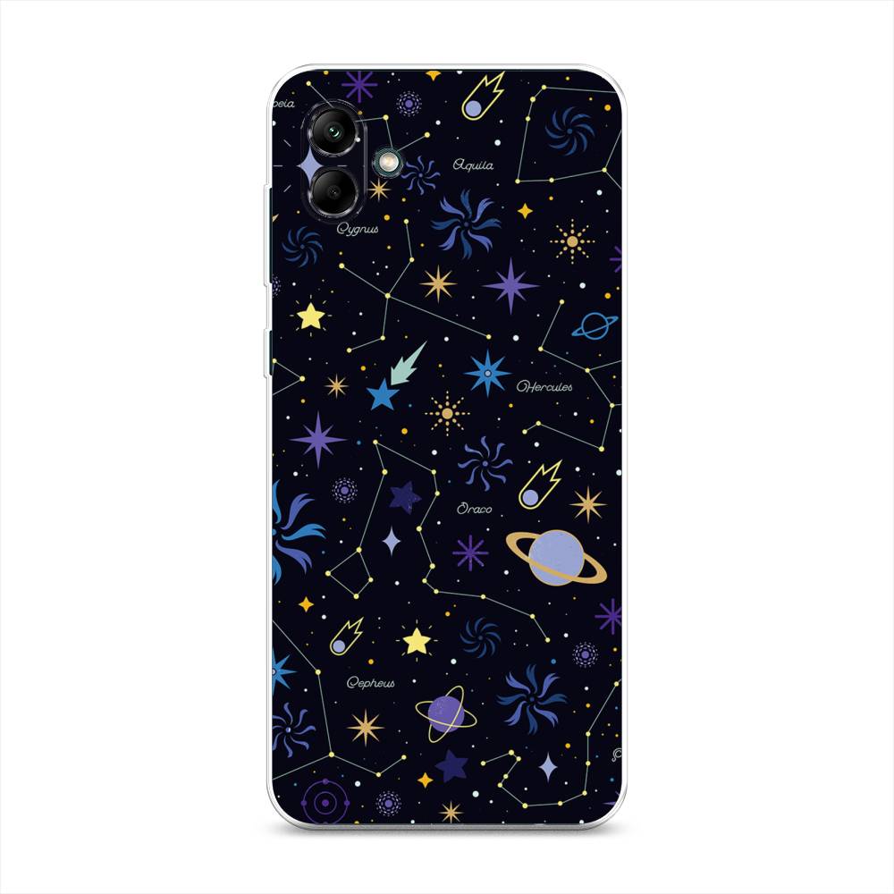 

Чехол на Samsung Galaxy A04 "Цветной космос", Желтый, 2107050-2