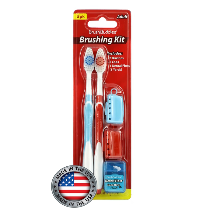 Набор зубных щеток Brush Buddies Забота с умом для взрослых, 2 шт комплект фильтров и щеток для робот пылесоса windigo wrv 501