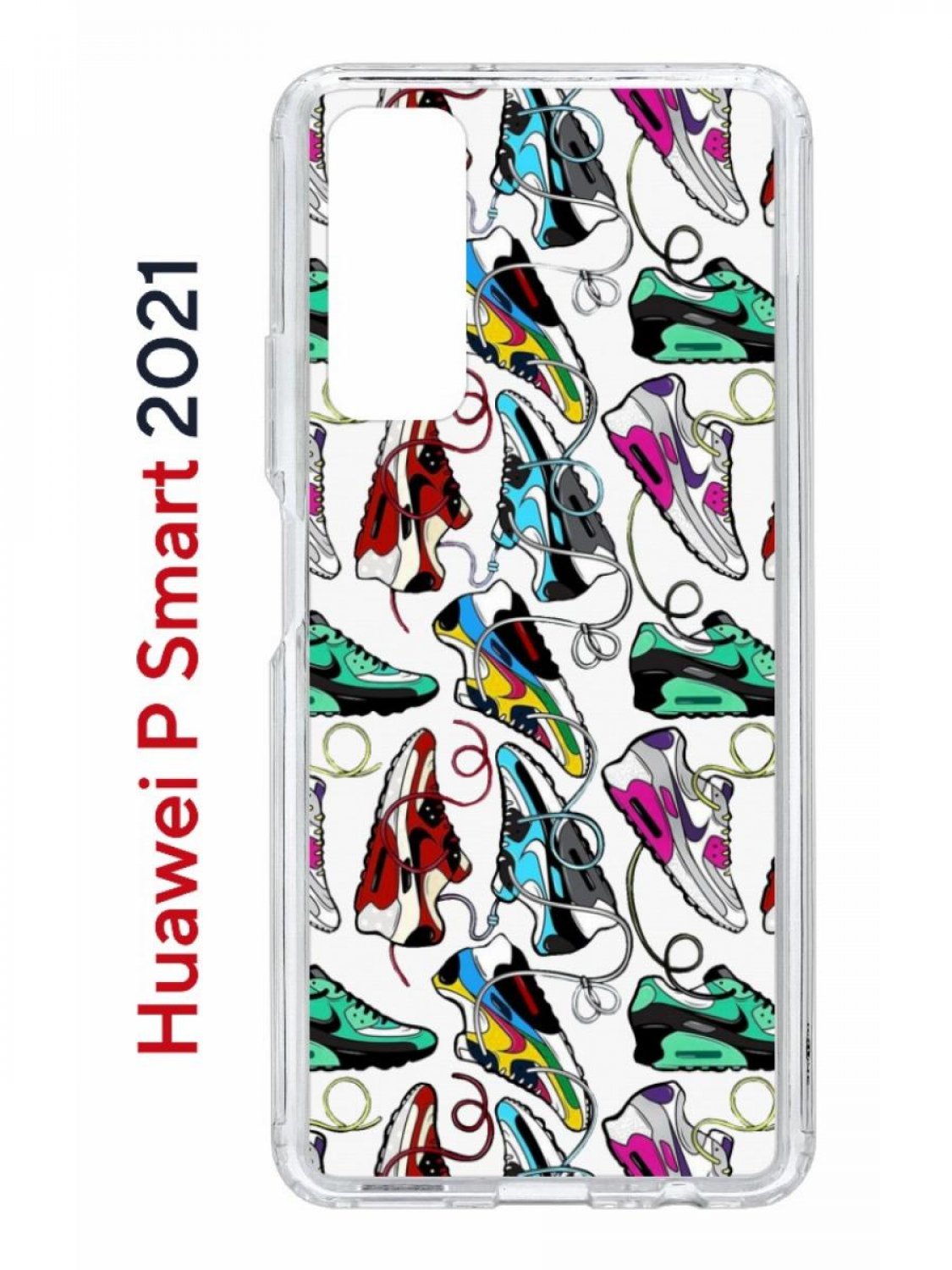 фото Чехол на huawei p smart 2021 kruche print кроссы nike air max, противоударный бампер кruче