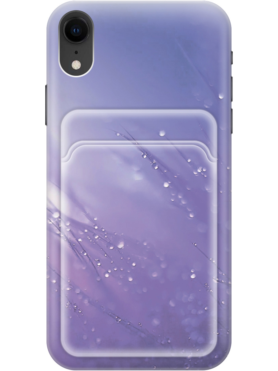 

Силиконовый чехол на Apple iPhone XR с рисунком "Капли на синей траве", Белый;синий, 20011980