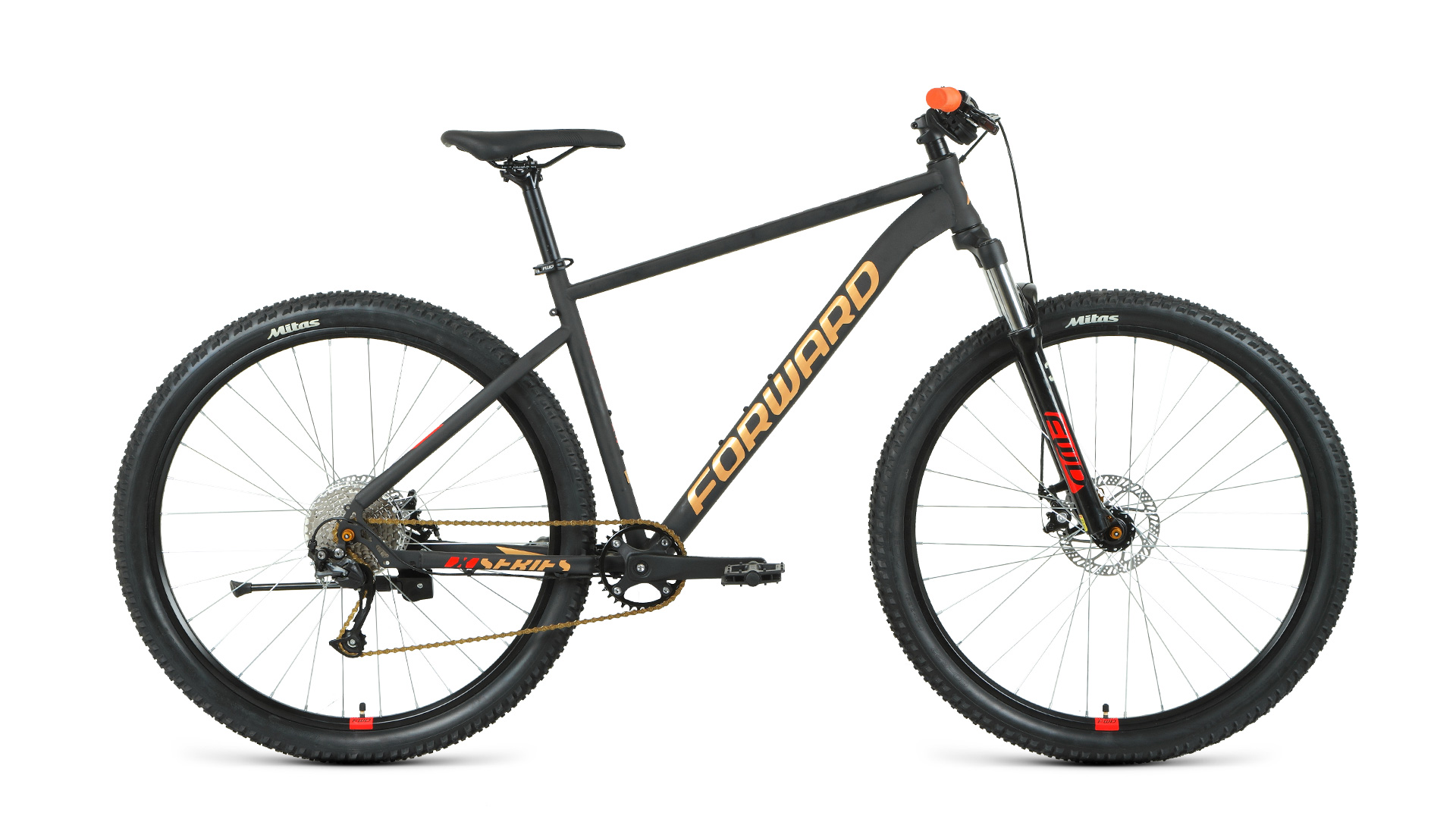 

Велосипед Forward Sporting 29 XX D 2022 21" черный матовый/золотой, Sporting 29 XX D