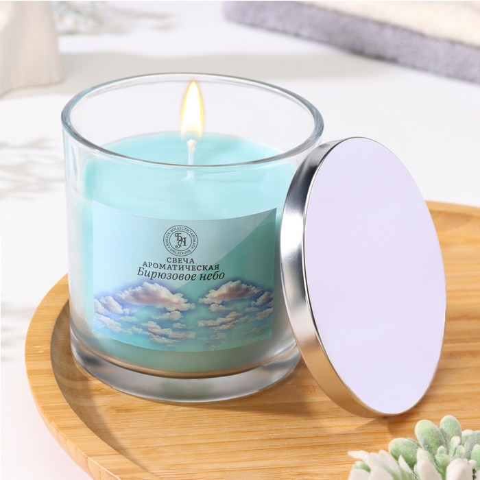

Свеча ароматическая Богатство Аромата Turquose sky 9591531, бирюзовое небо