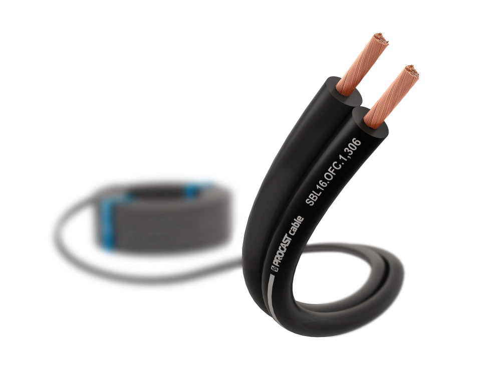 фото Акустический черный спикерный кабель 2х1,306mm? procast cable sbl 16.ofc.1,306 3 м