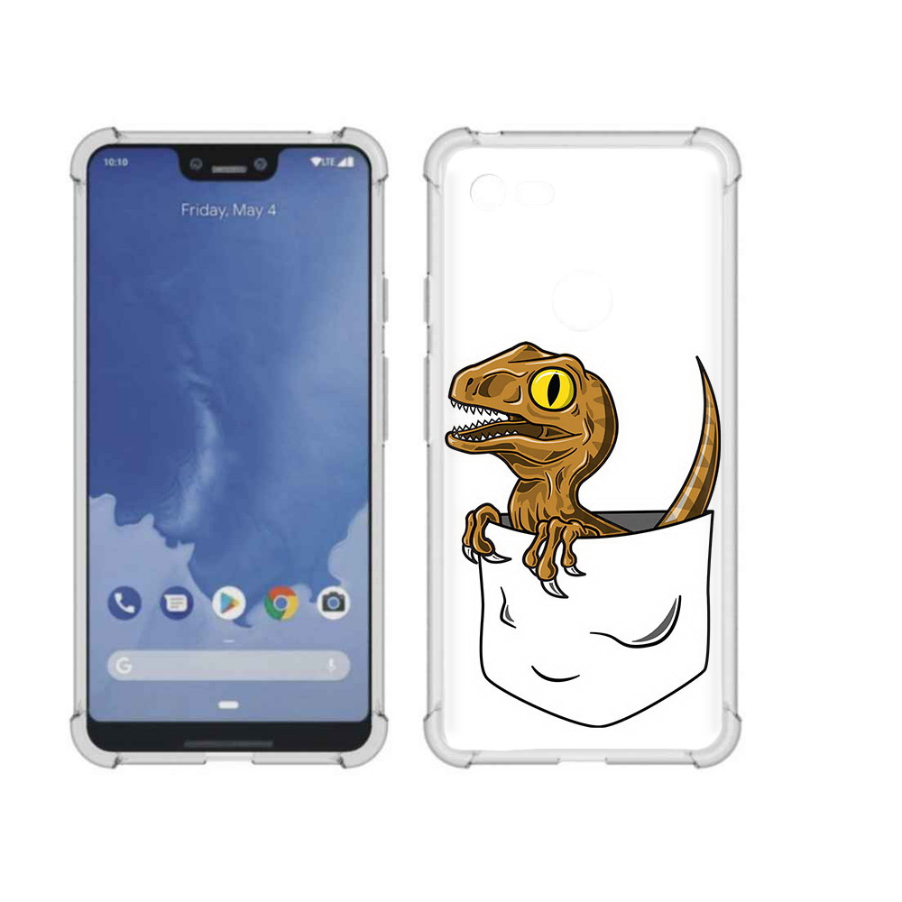 

Чехол MyPads Tocco для Google Pixel 3 XL динозавр в кармане, Прозрачный, Tocco