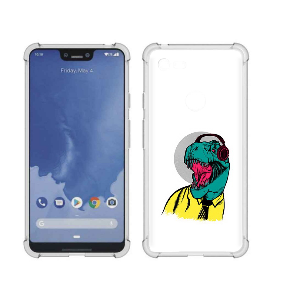 

Чехол MyPads Tocco для Google Pixel 3 XL дино, Прозрачный, Tocco