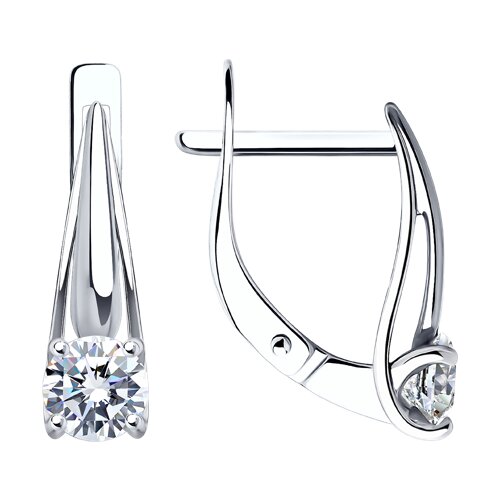 Серьги из белого золота Diamant 52-120-01727-1, фианит