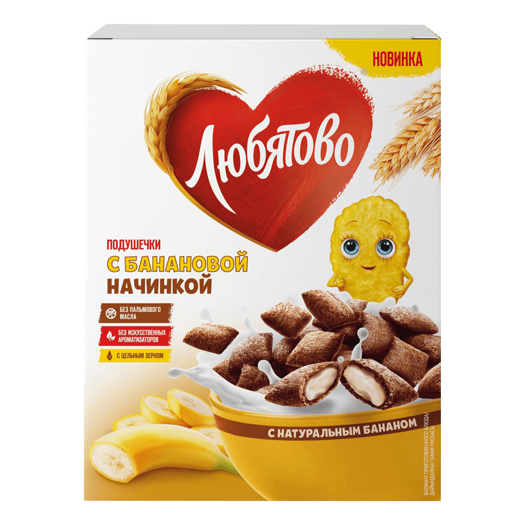 Подушечки Любятово пшеничные с банановой начинкой 240 г