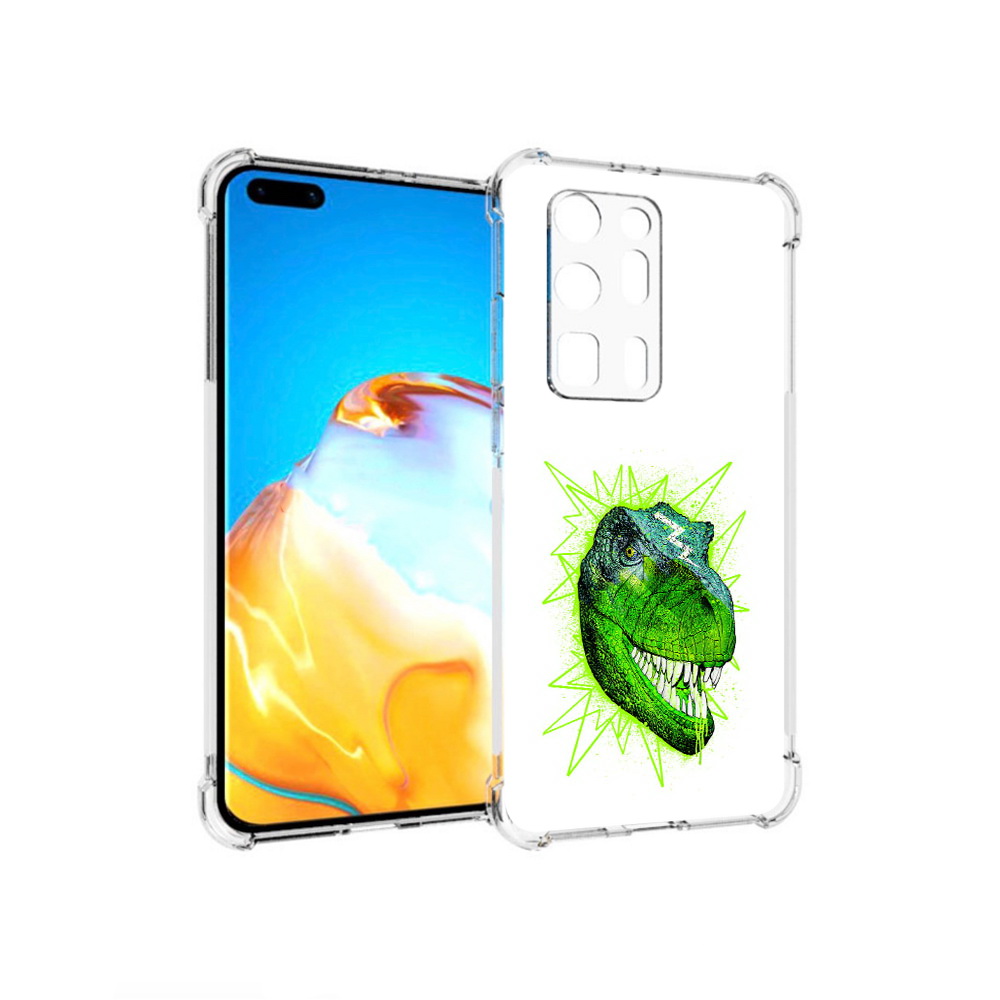 

Чехол MyPads Tocco для Huawei P40 Pro+ зеленый динозавр, Прозрачный, Tocco